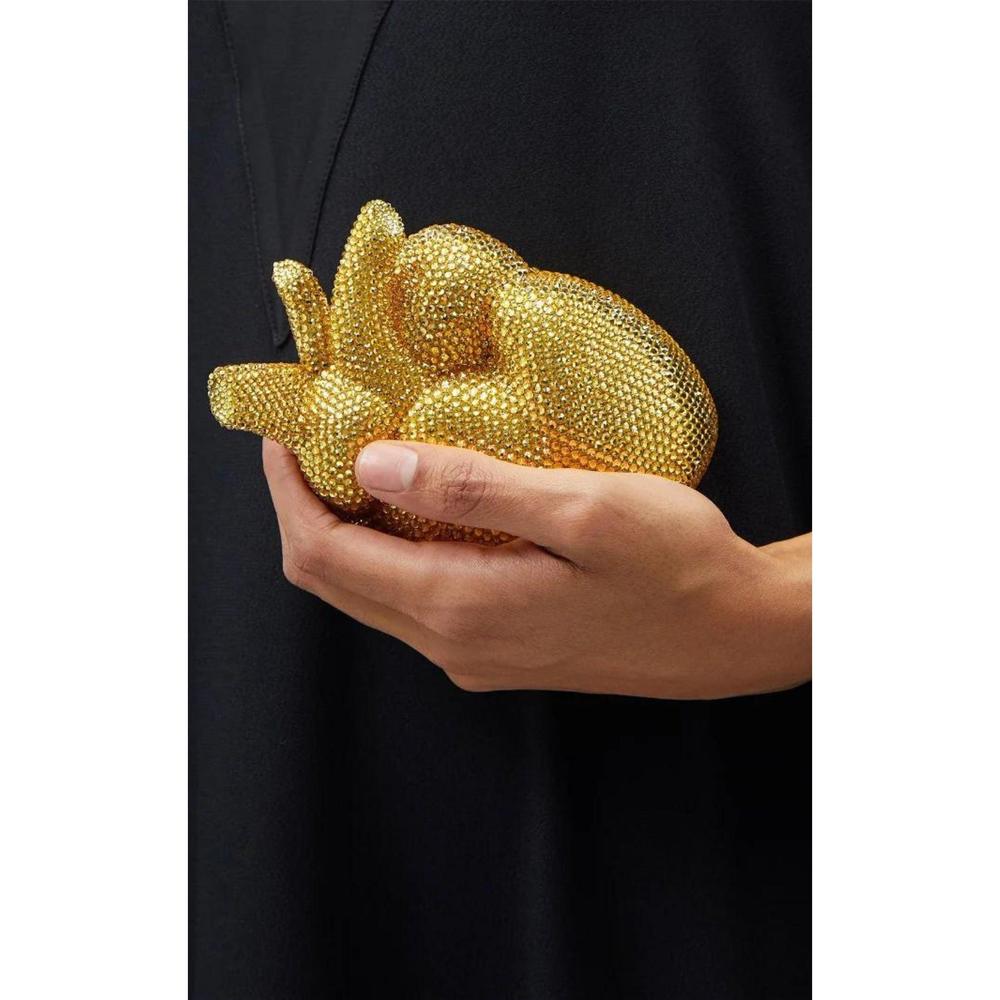 Gucci - Gold Broadway Heart Crystal-Embellished Clutch Bag - Picture 8 of 9